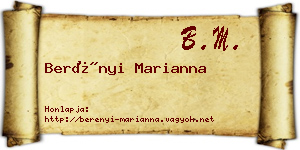 Berényi Marianna névjegykártya